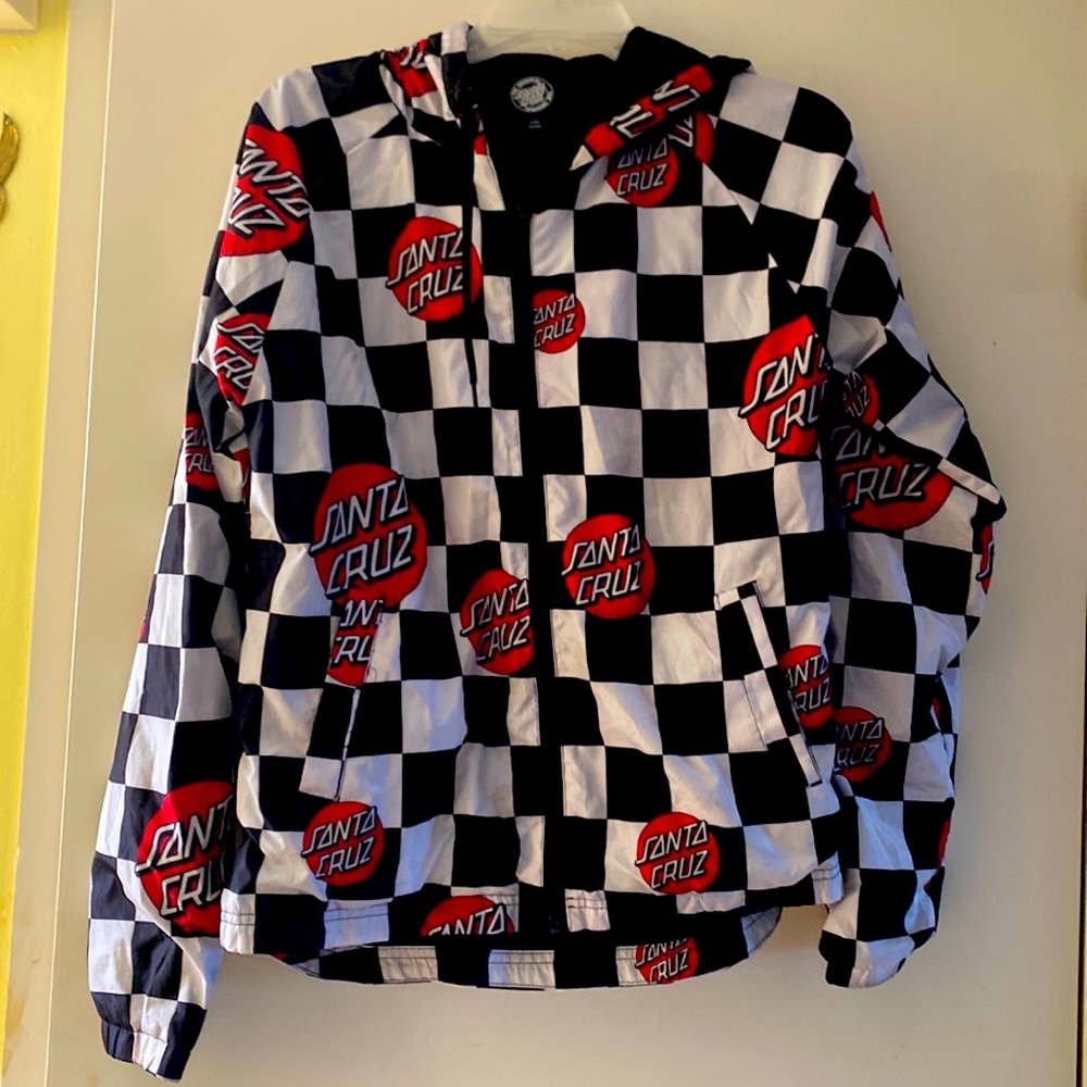 Red dot Santa Cruz jacket